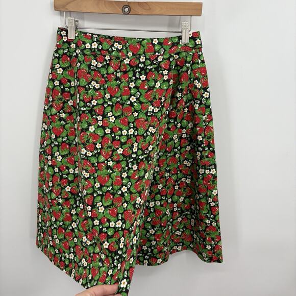 Vintage Upcycled Fruit Skirt Small Strawberry Cottage Indie Twee Rockabilly 90s - Picture 6 of 7
